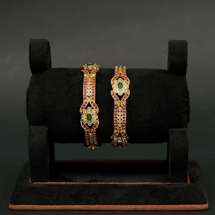 CZ Gold Finish Bangles