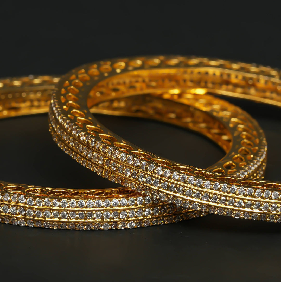 CZ Gold Finish Bangles