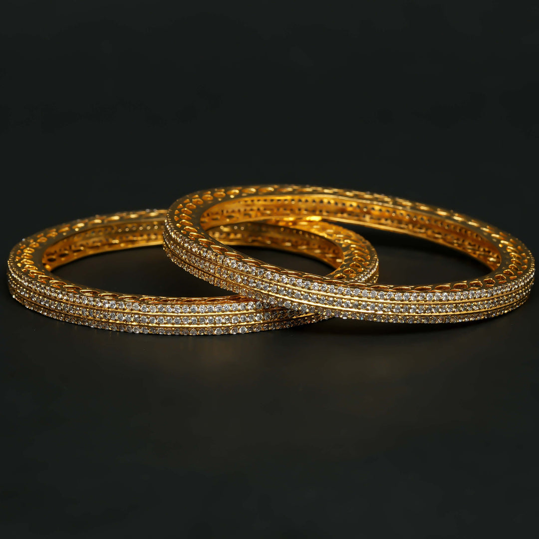 CZ Gold Finish Bangles