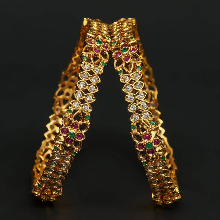 CZ Gold Finish Bangles