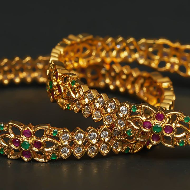 CZ Gold Finish Bangles