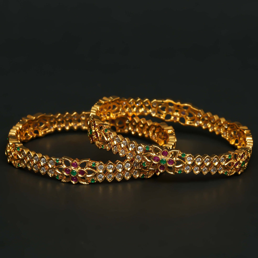 CZ Gold Finish Bangles