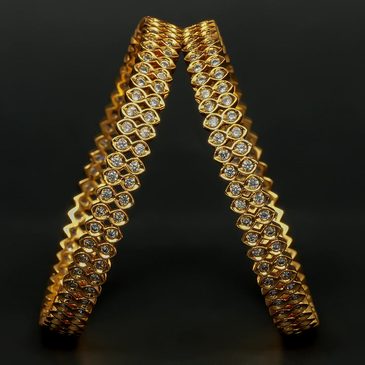 CZ Gold Finish Bangles