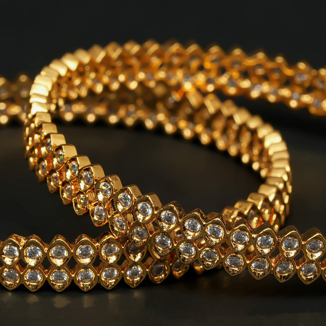 CZ Gold Finish Bangles