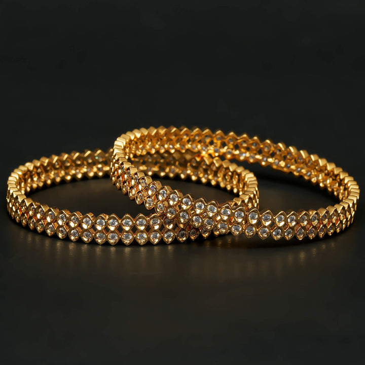 CZ Gold Finish Bangles