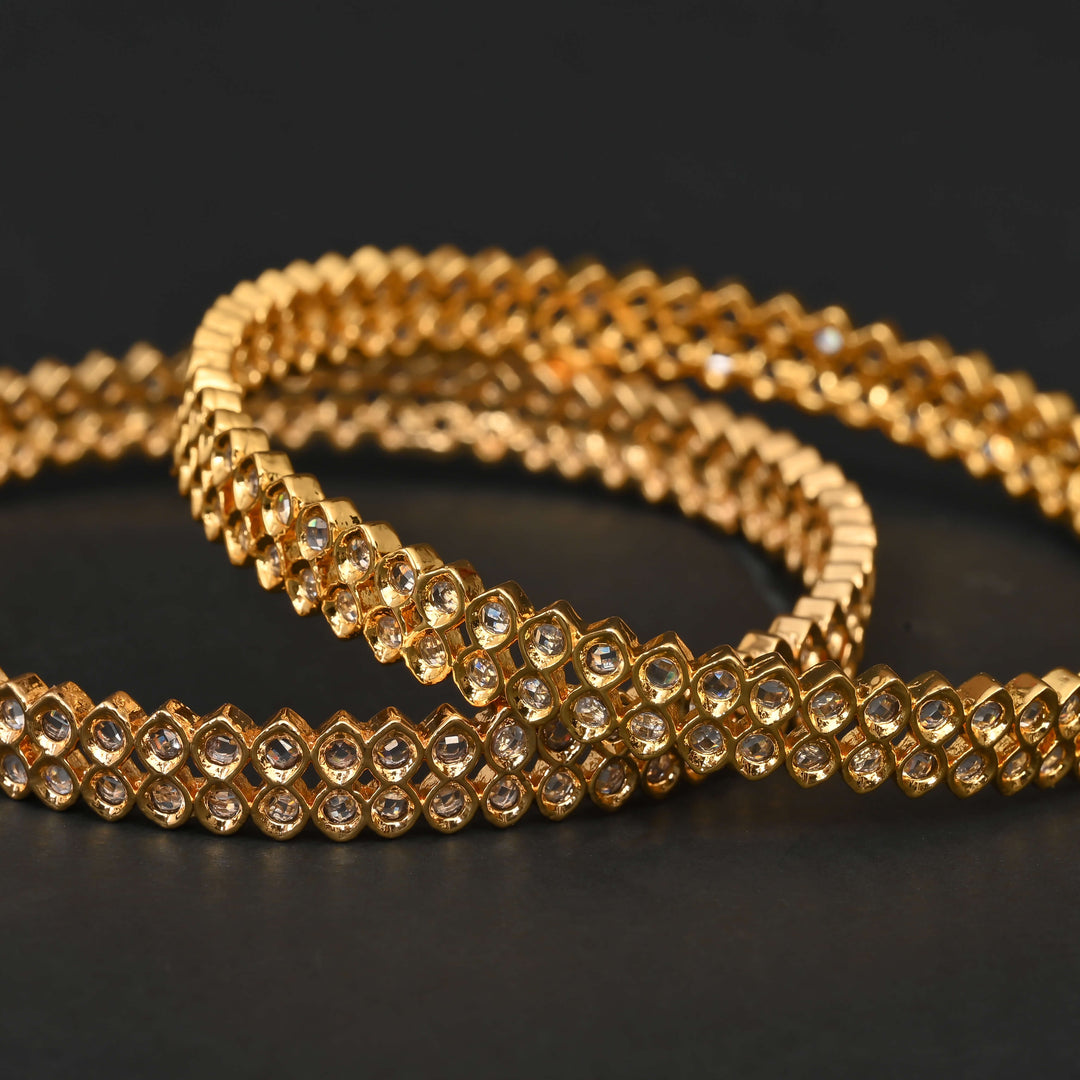 CZ Gold Finish Bangles
