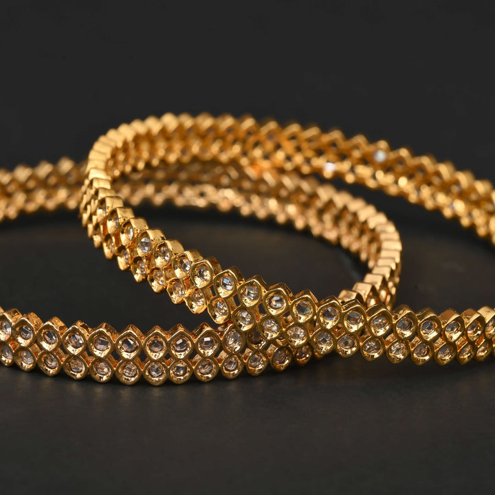 CZ Gold Finish Bangles