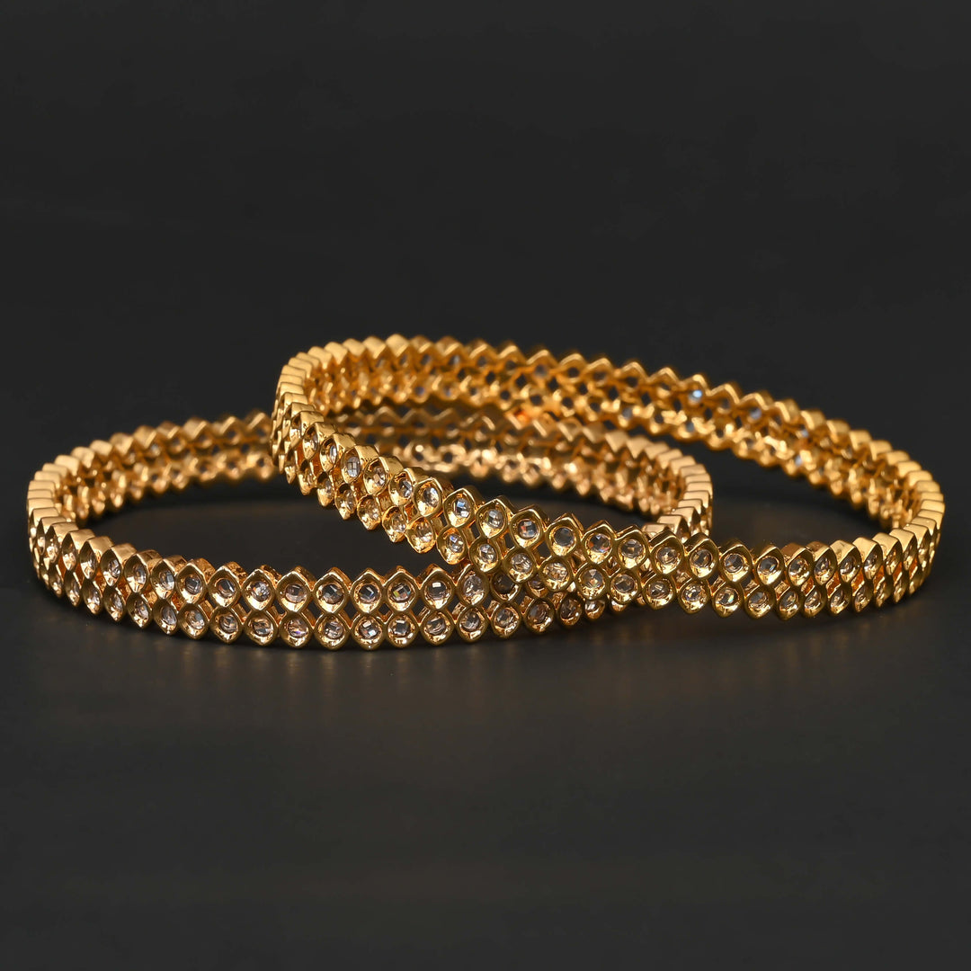 CZ Gold Finish Bangles