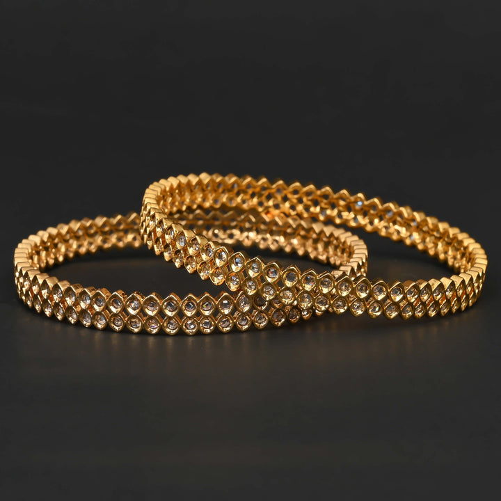 CZ Gold Finish Bangles