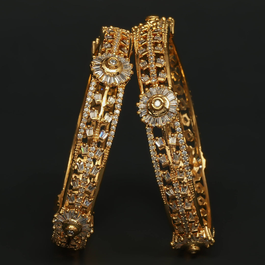 CZ Gold Finish Bangles