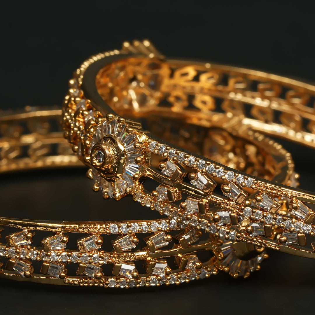 CZ Gold Finish Bangles