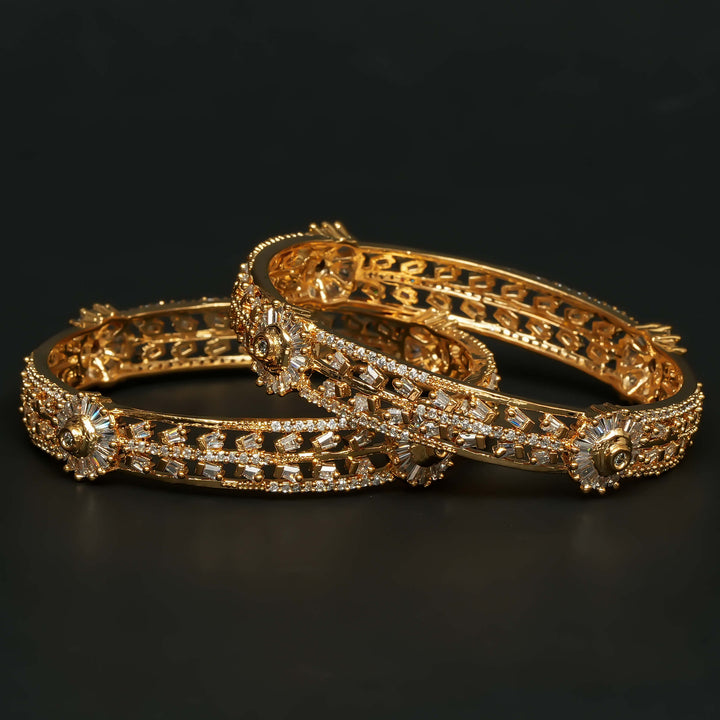 CZ Gold Finish Bangles