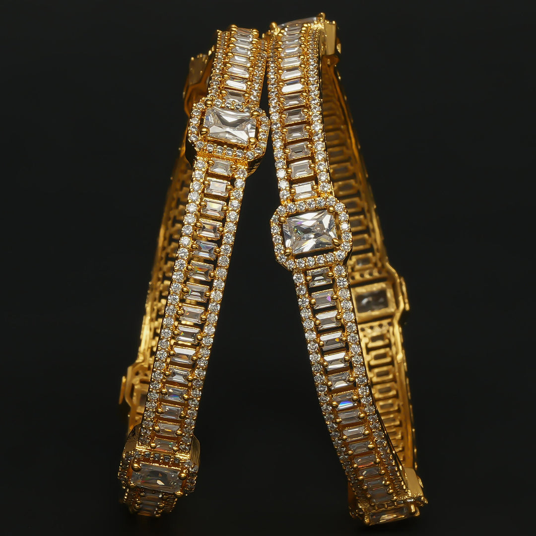 CZ Gold Finish Bangles