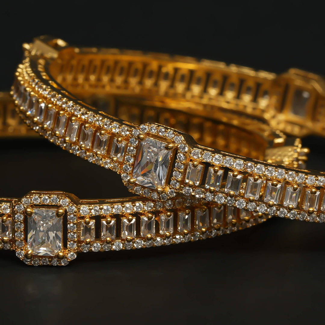 CZ Gold Finish Bangles