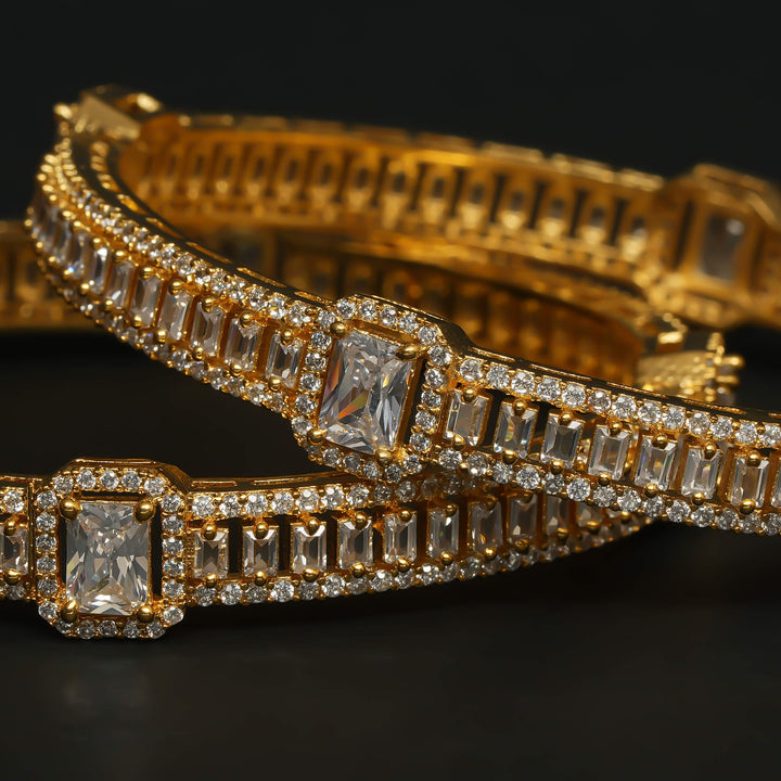 CZ Gold Finish Bangles