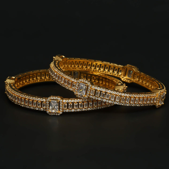 CZ Gold Finish Bangles