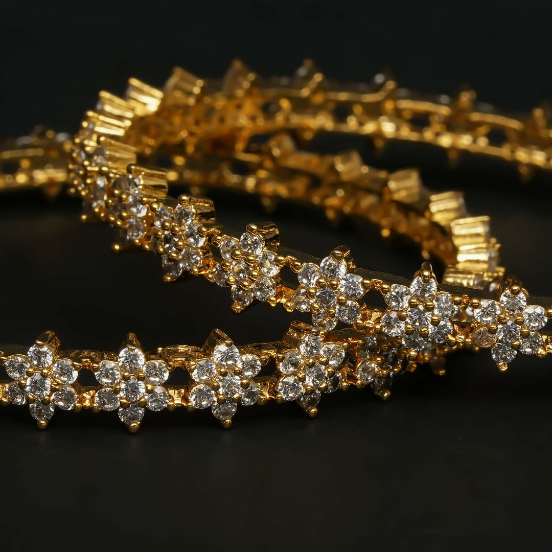 CZ Gold Finish Bangles