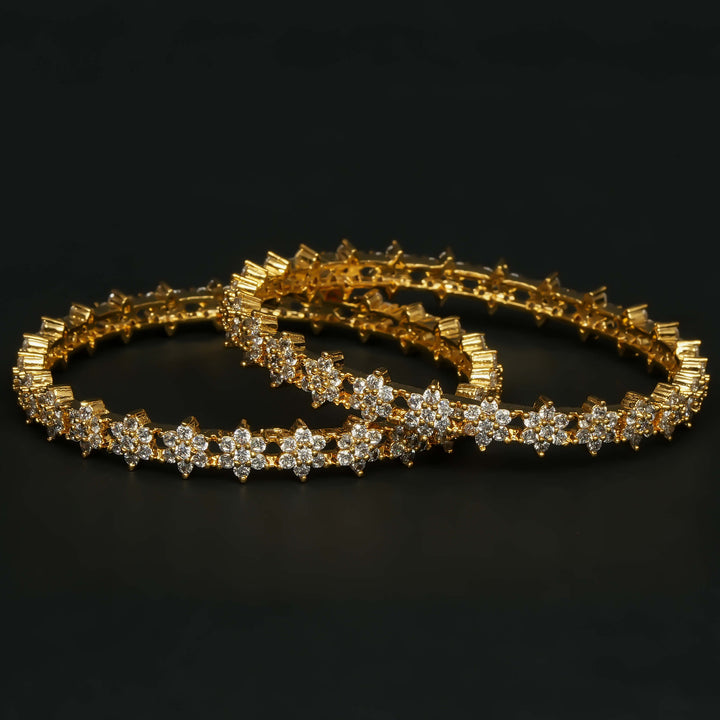 CZ Gold Finish Bangles