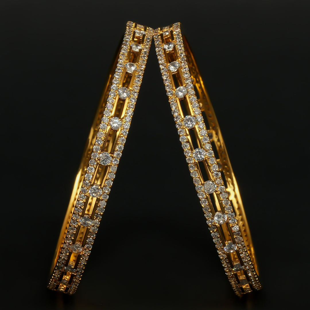 CZ Gold Finish Bangles