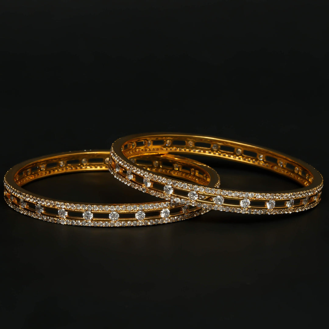 CZ Gold Finish Bangles