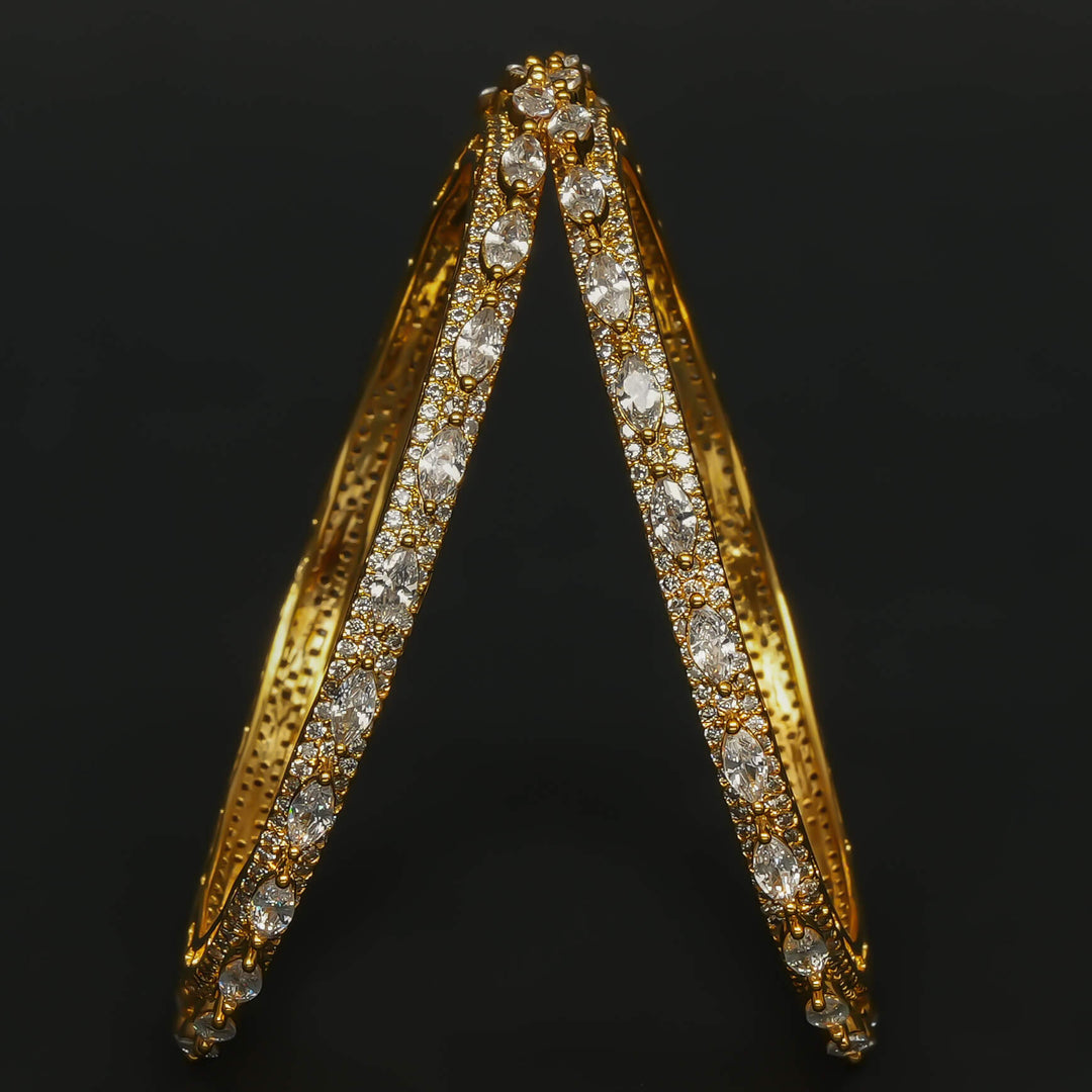 CZ Gold Finish Bangles