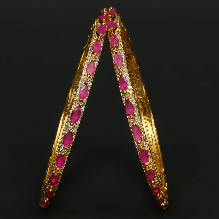 Ruby Gold Finish Bangles
