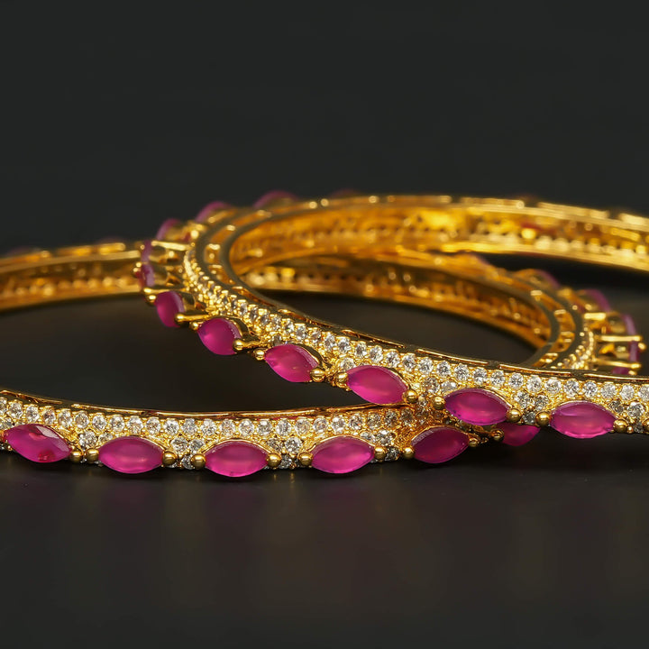 Ruby Gold Finish Bangles