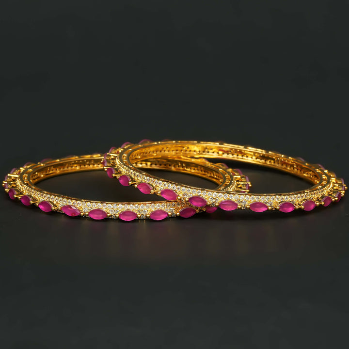 Ruby Gold Finish Bangles