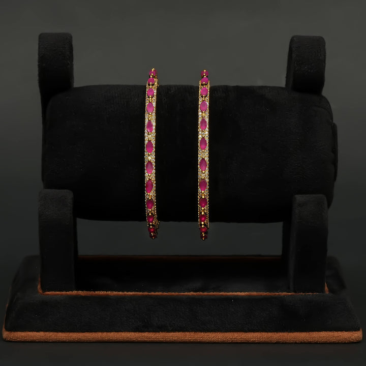 Ruby Gold Finish Bangles