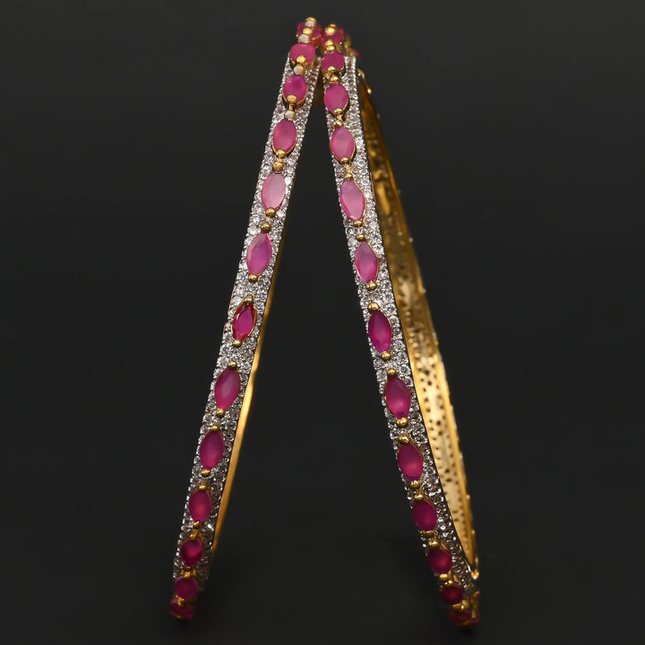 Ruby Diamond Finish Bangles