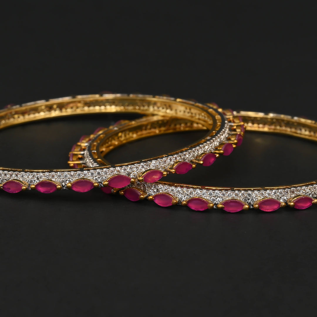 Ruby Diamond Finish Bangles