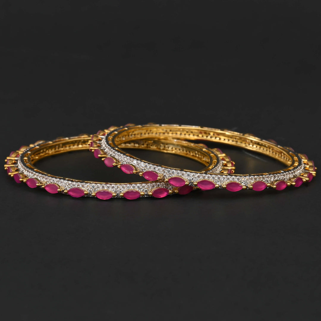 Ruby Diamond Finish Bangles