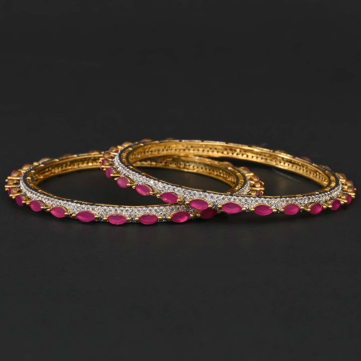 Ruby Diamond Finish Bangles