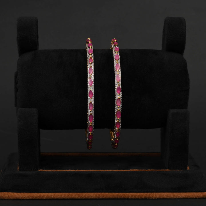 Ruby Diamond Finish Bangles