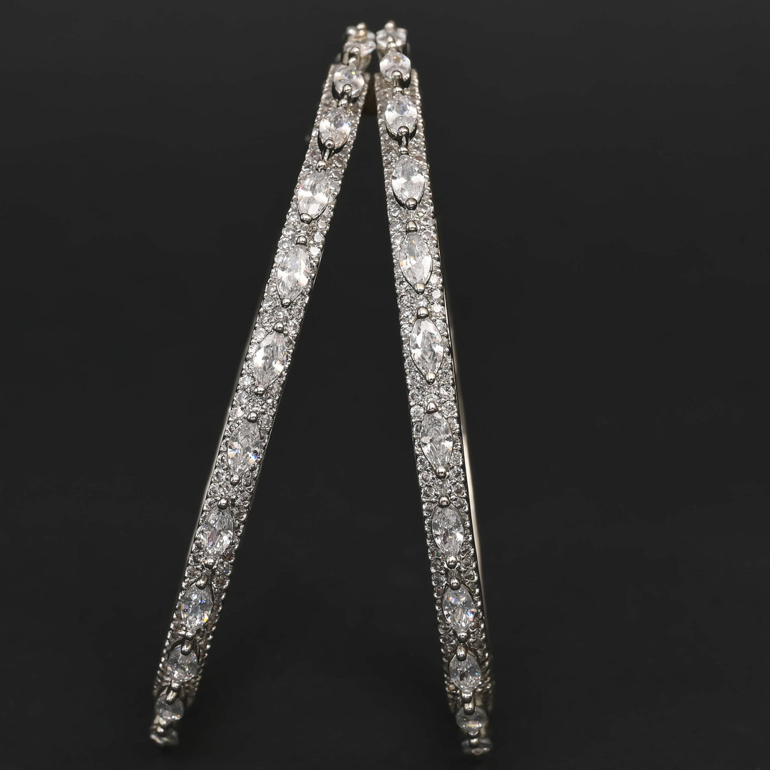 CZ White Gold Bangles
