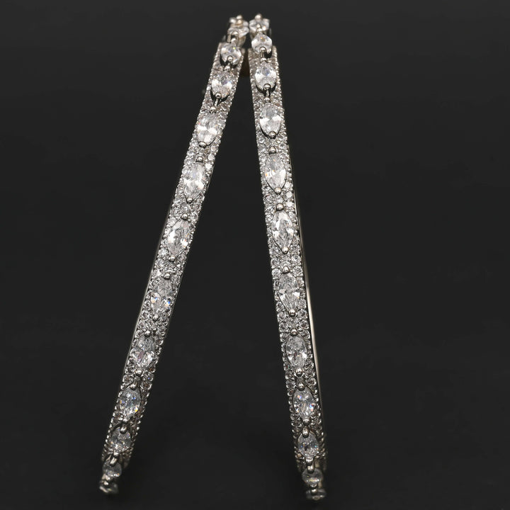 CZ White Gold Bangles