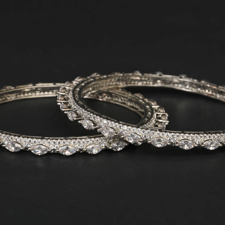 CZ White Gold Bangles