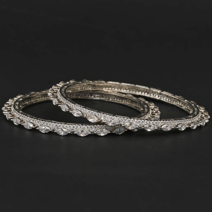 CZ White Gold Bangles