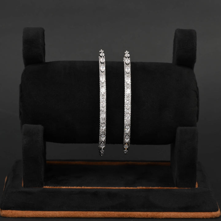 CZ White Gold Bangles