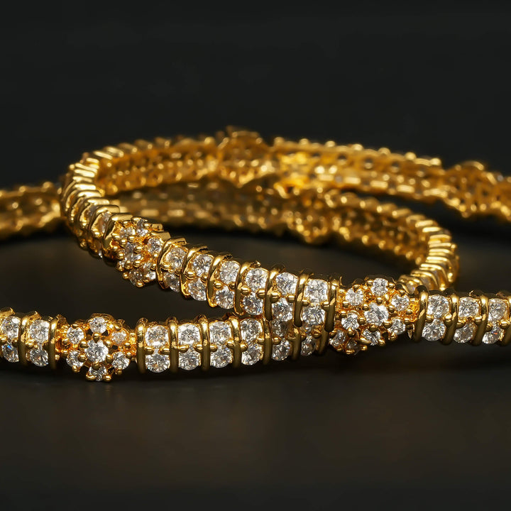 CZ Gold Finish Bangles