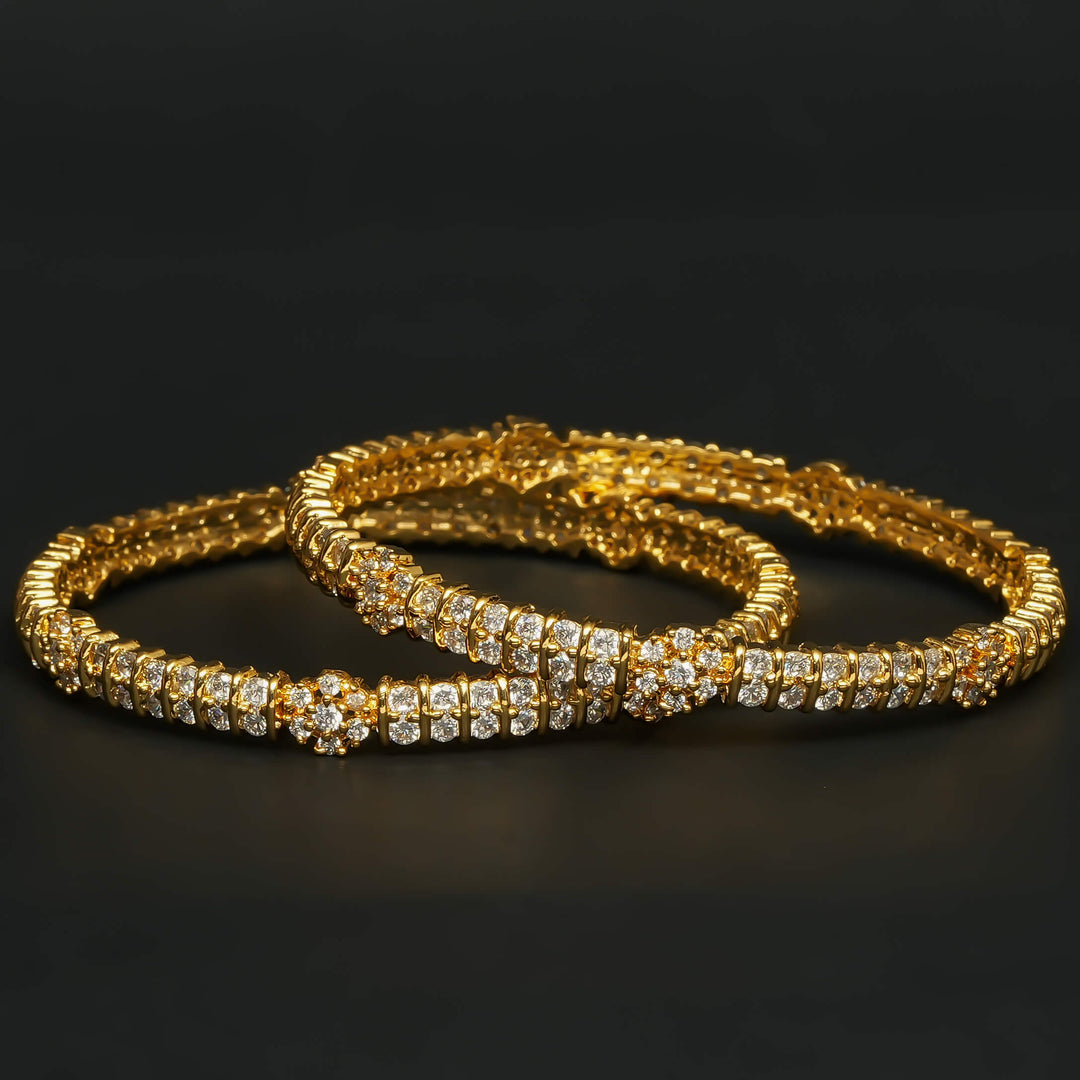 CZ Gold Finish Bangles