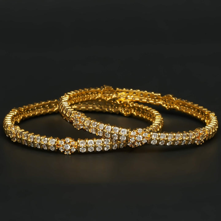 CZ Gold Finish Bangles