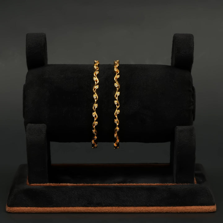 CZ Gold Finish Bangles