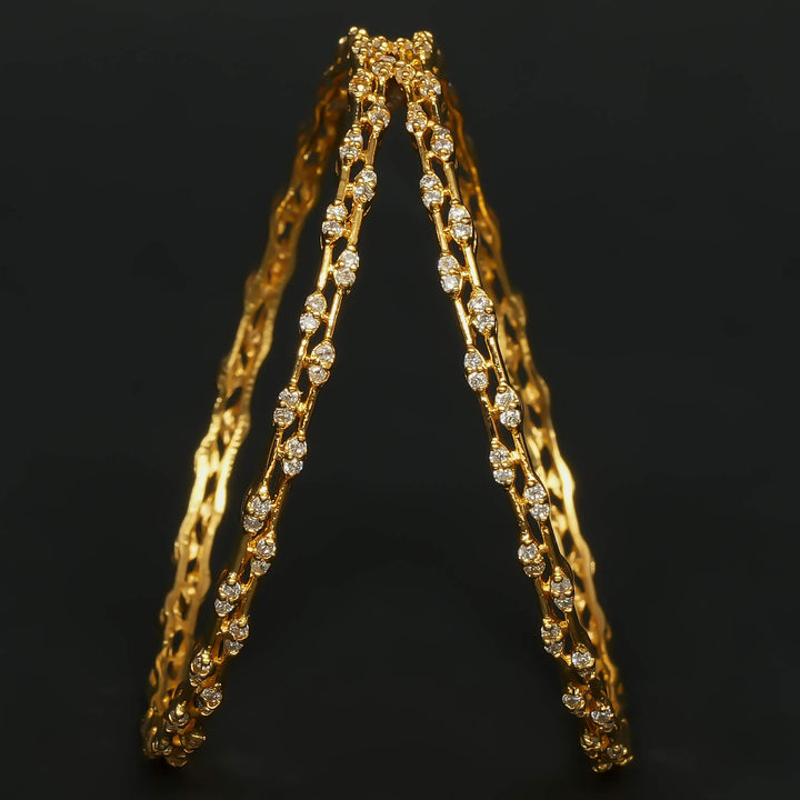 CZ Gold Finish Bangles