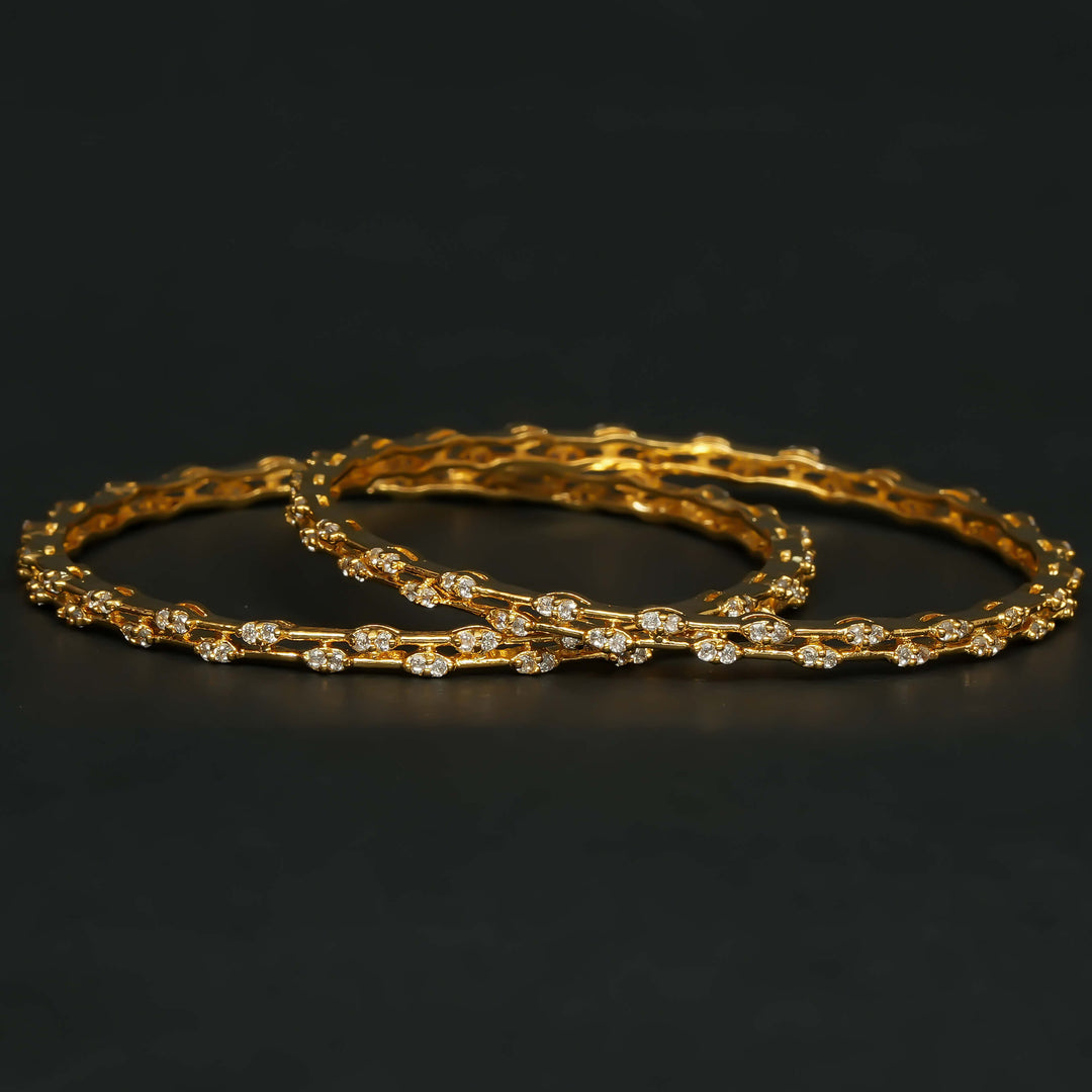 CZ Gold Finish Bangles