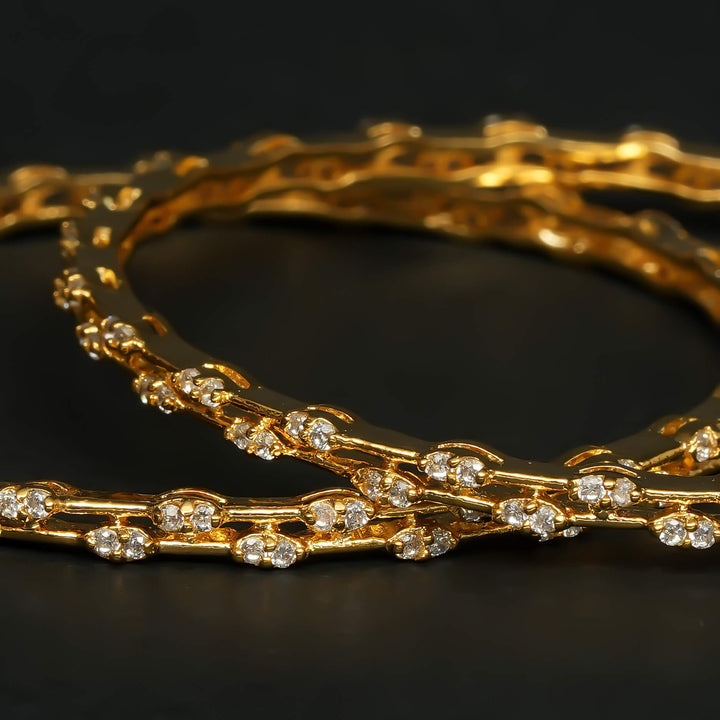 CZ Gold Finish Bangles