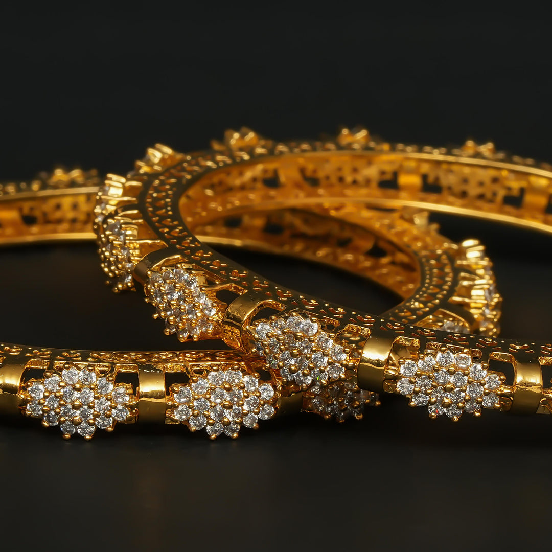 CZ Gold Finish Bangles