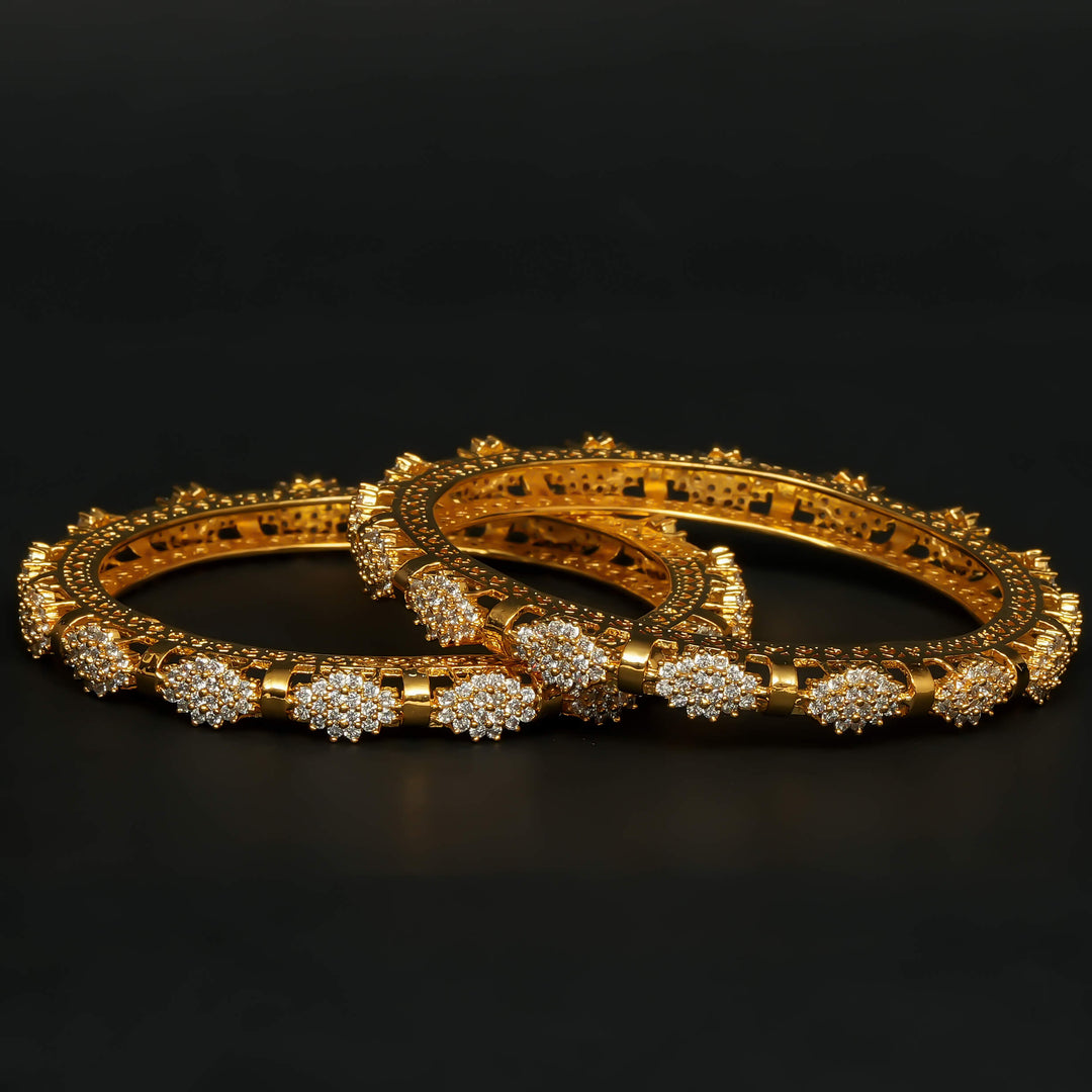 CZ Gold Finish Bangles
