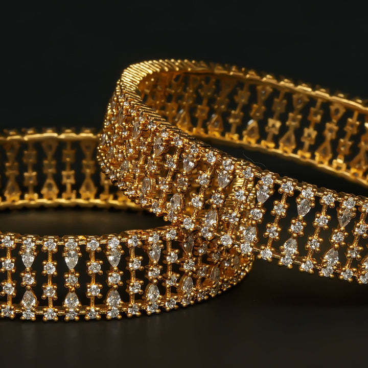CZ Gold Finish Bangles