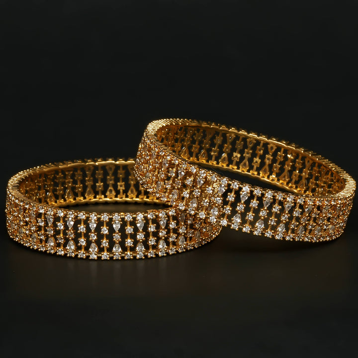 CZ Gold Finish Bangles